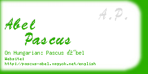 abel pascus business card